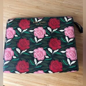 Kate Spade Black and Pink Cosmetic Bags Floral Design